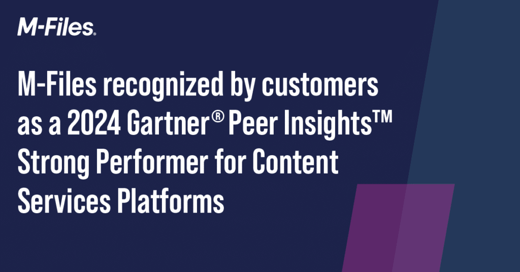 M-Files Recognized as a 2024 Gartner® Peer Insights™
