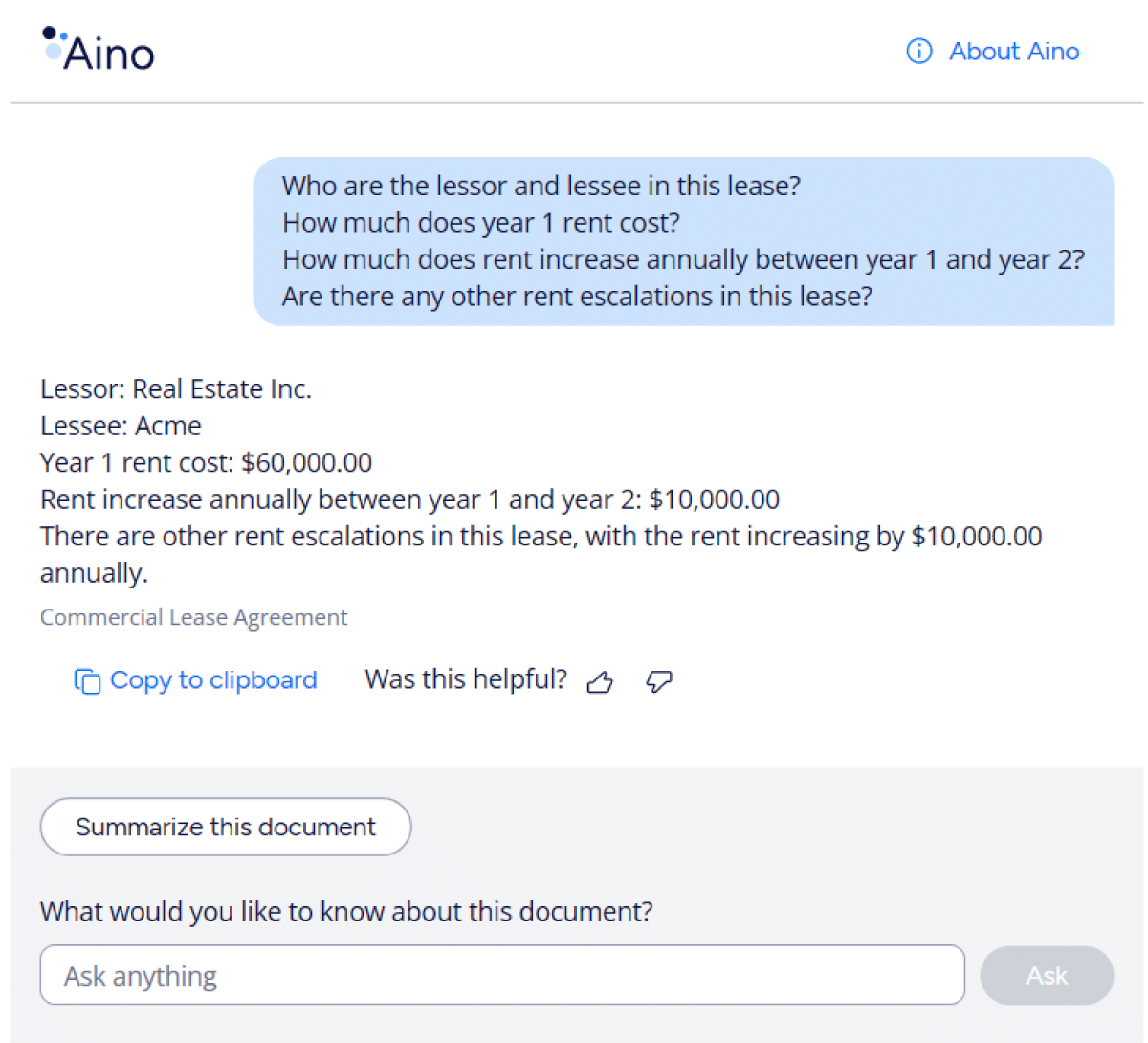 Summarizing Content-Aino screenshot