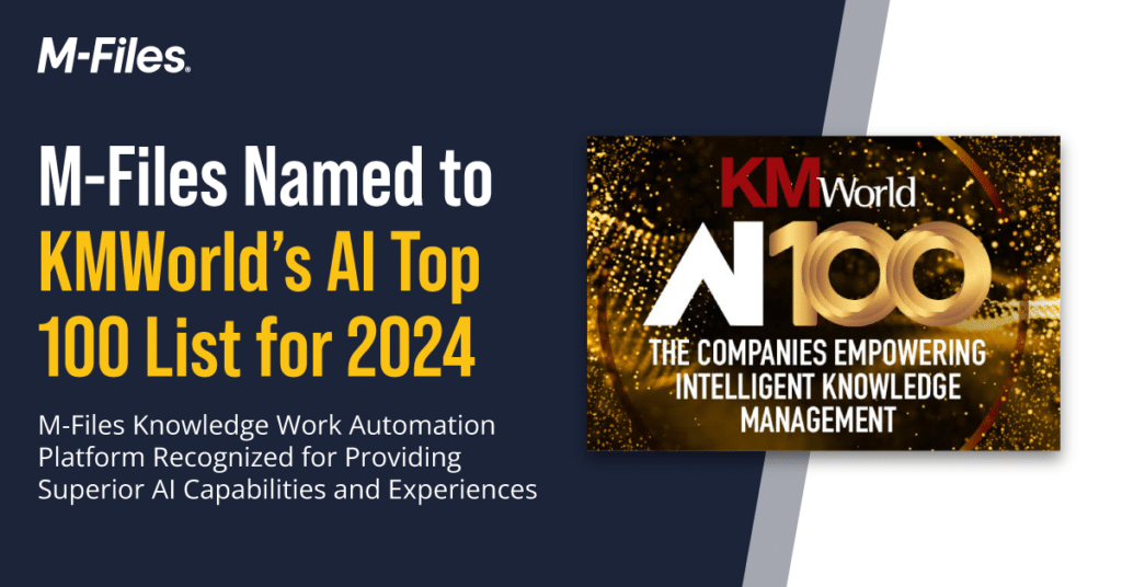 M-Files Named to KMWorld’s AI Top 100 List for 2024