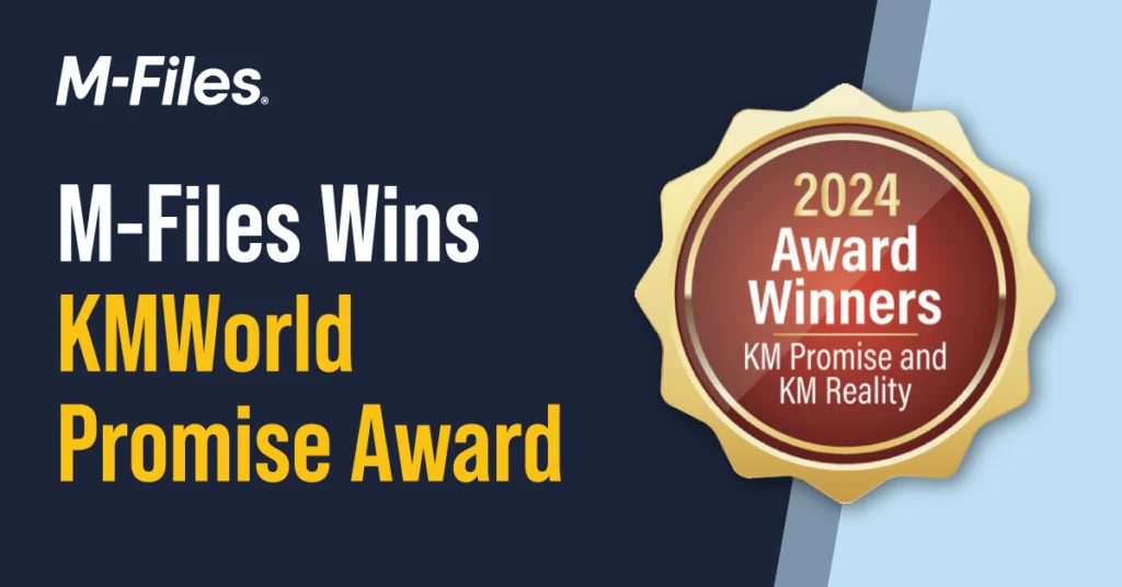 M-Files Gewinnt den KMWorld Promise Award 2024