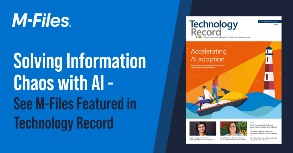 Lösning på informationskaos med AI - se M-Files i Technology Record